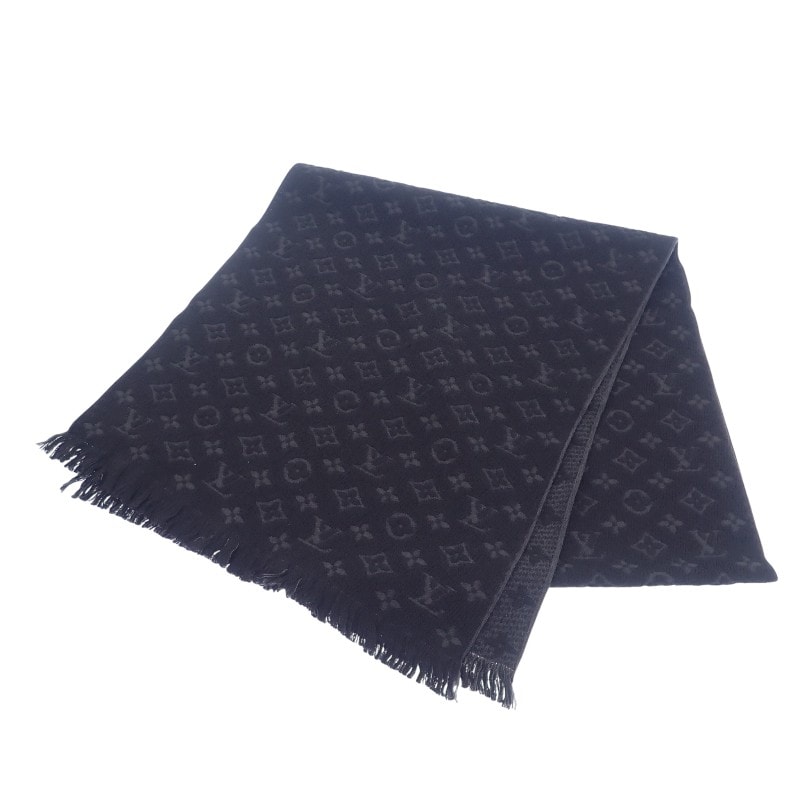 ルイヴィトン LOUIS VUITTON マフラー ブラック【中古】【Aランク】