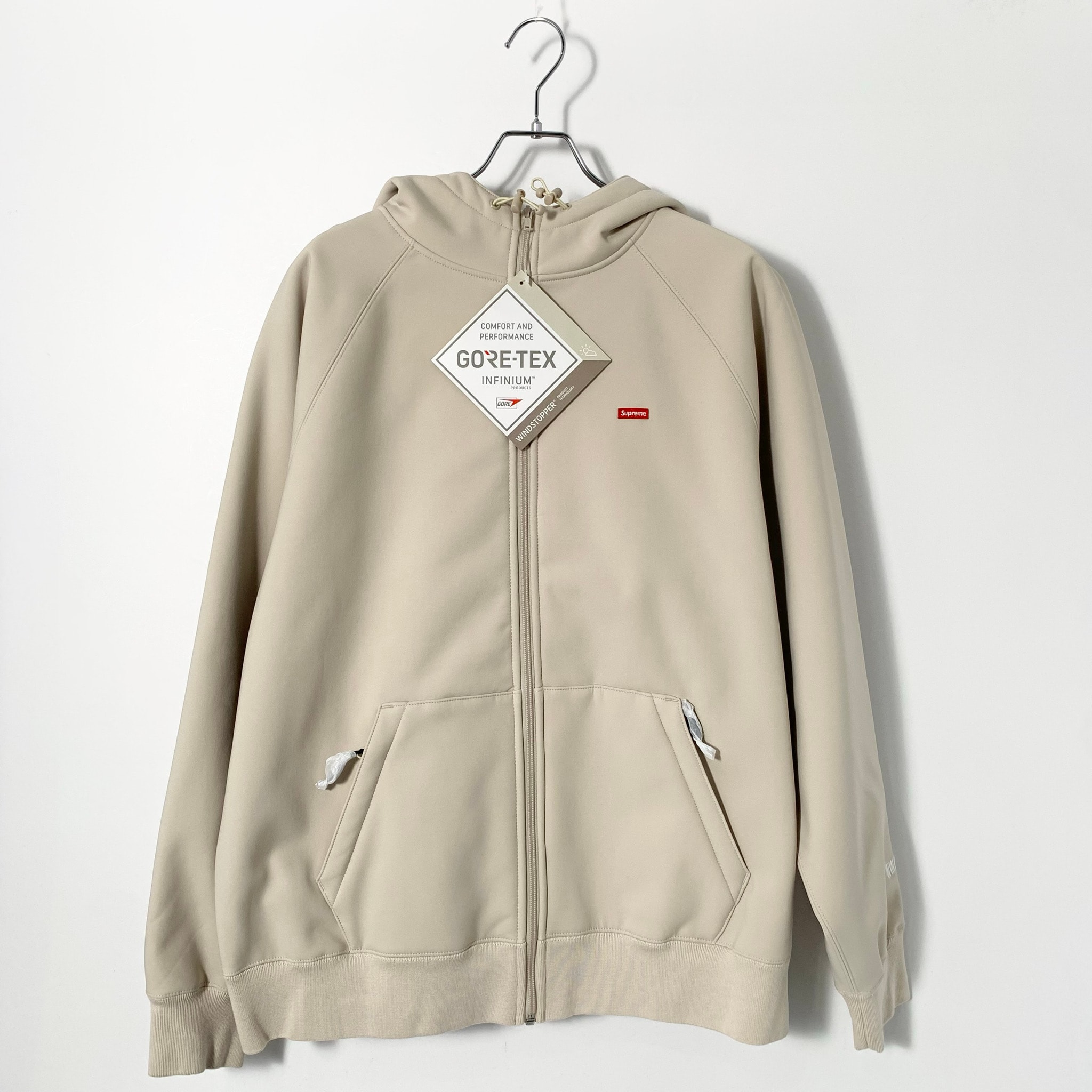Supreme Windstopper Zip Up Hooded Sweatshirt "Stone" (21FW)