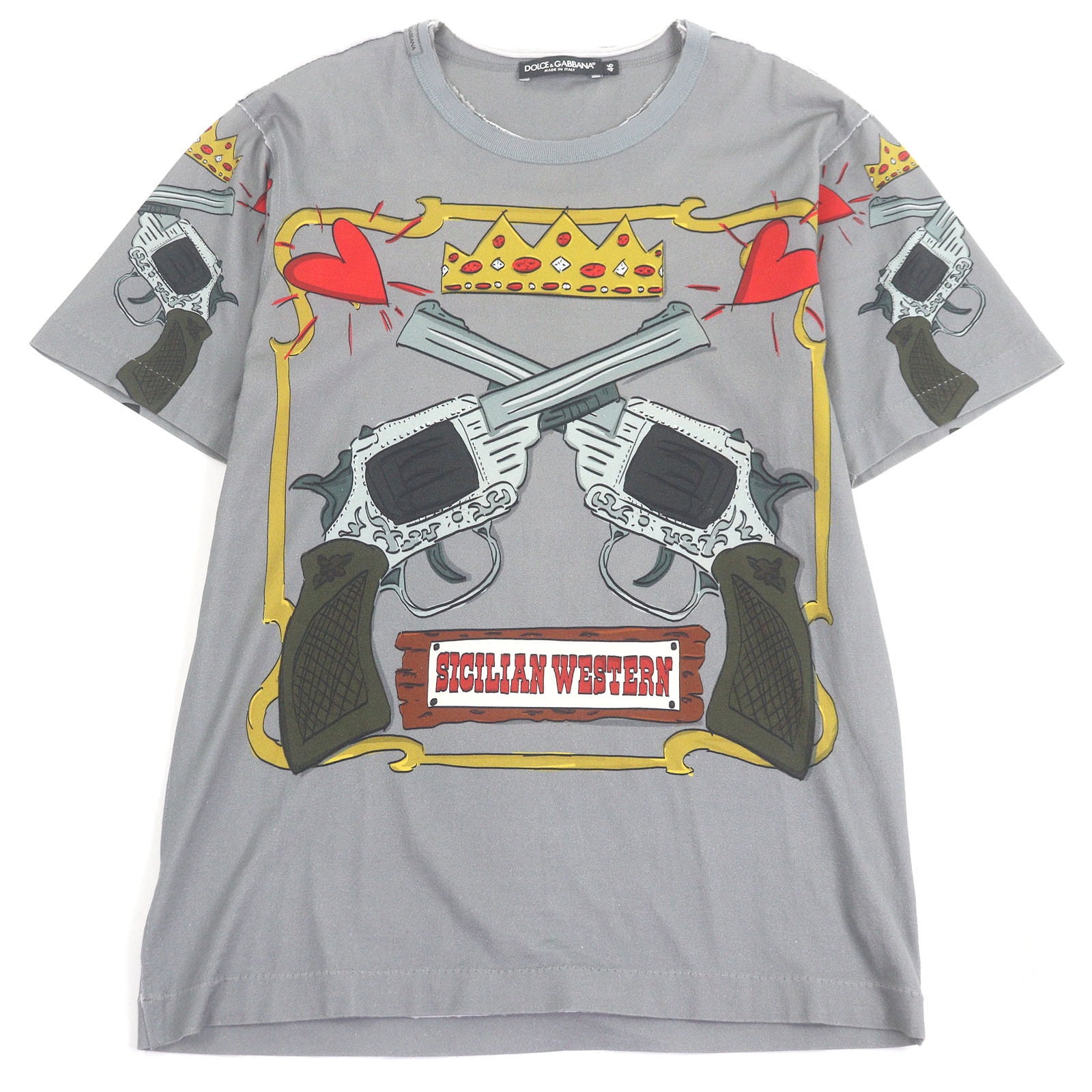 極美品 ドルチェ&ガッバーナ 半袖Tシャツ グレー メンズ 46