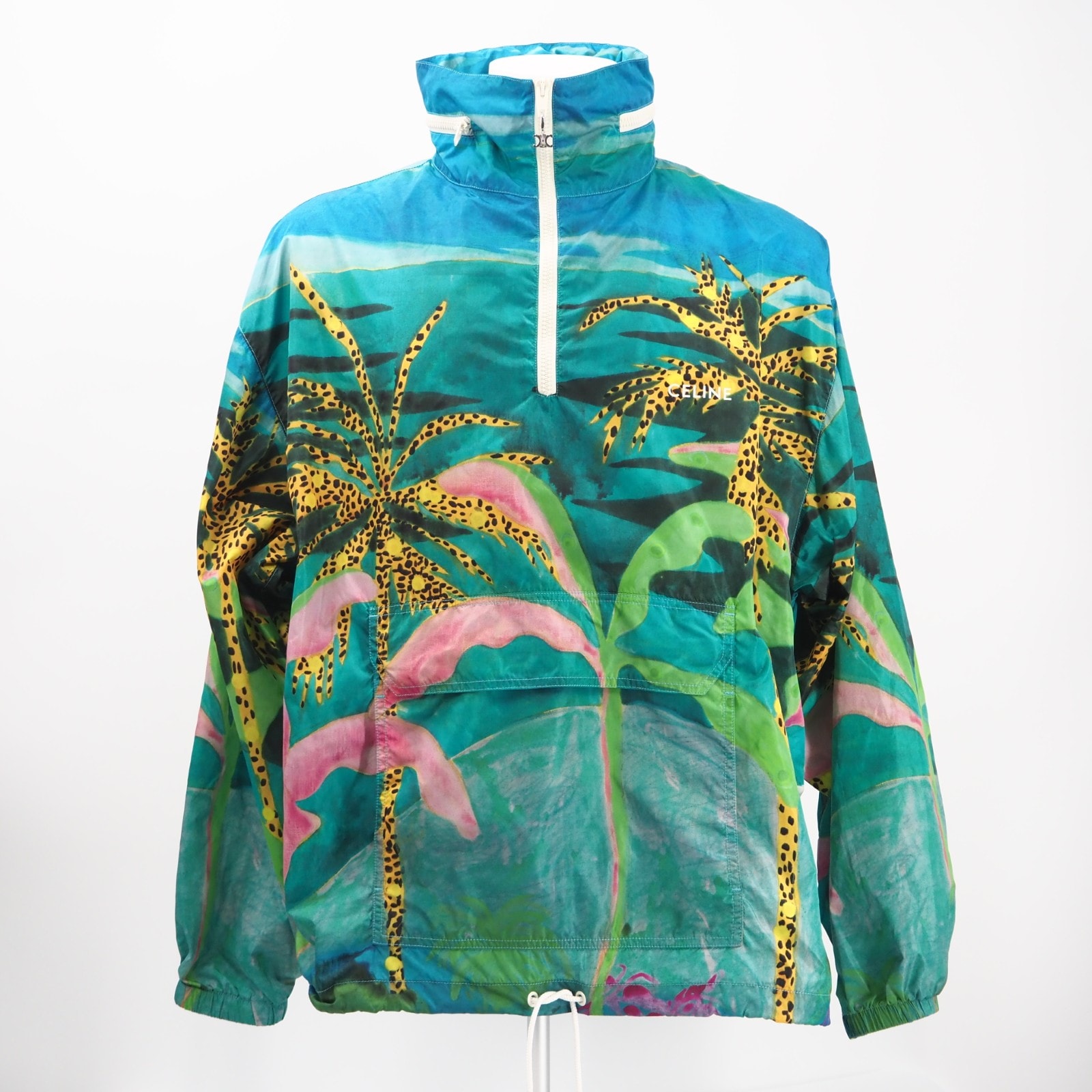 極美品 CELINE セリーヌ ナイロン アウトバーン アノラックジャケット L 2W350618M ナイロンジャケット マルチカラー ナイロン メンズ