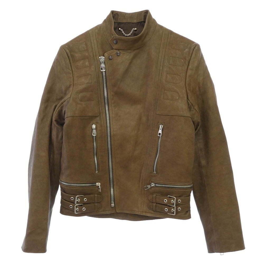 LOUIS VUITTON ルイ・ヴィトン MMLJ52KFX バッファローレザー セミダブルライダース ジャケット ブラウン系 44【中古】