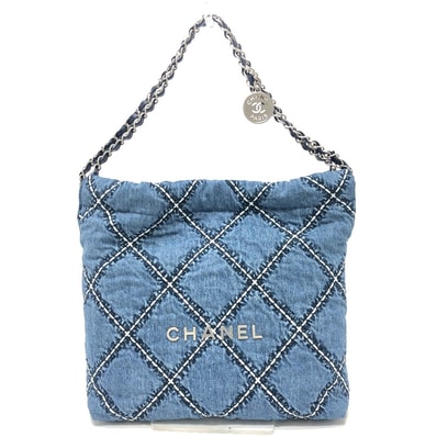 シャネル CHANEL シャネル22 マトラッセ メダルチャーム付 AS3260 スモール ホーボー 肩掛けバック カバン バック ショルダーバッグ デニム ブルー 未使用