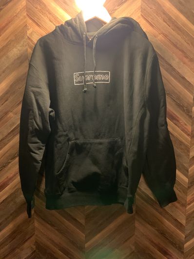 Supreme KAWS Chalk Logo Hooded Sweatshirt "Black"(2021)