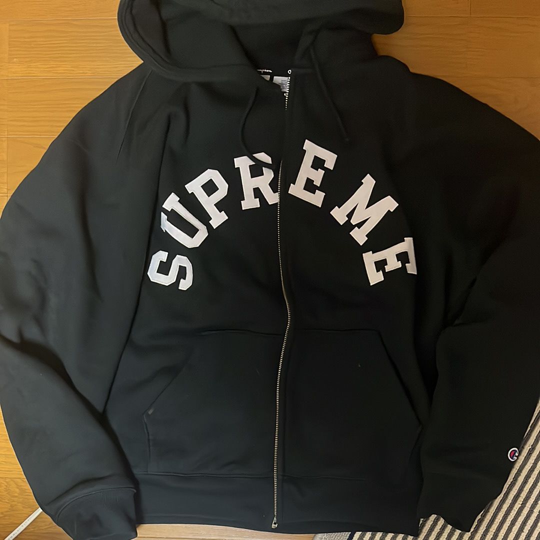 Supreme x Champion Zip Up Hooded Sweatshirt "Black"