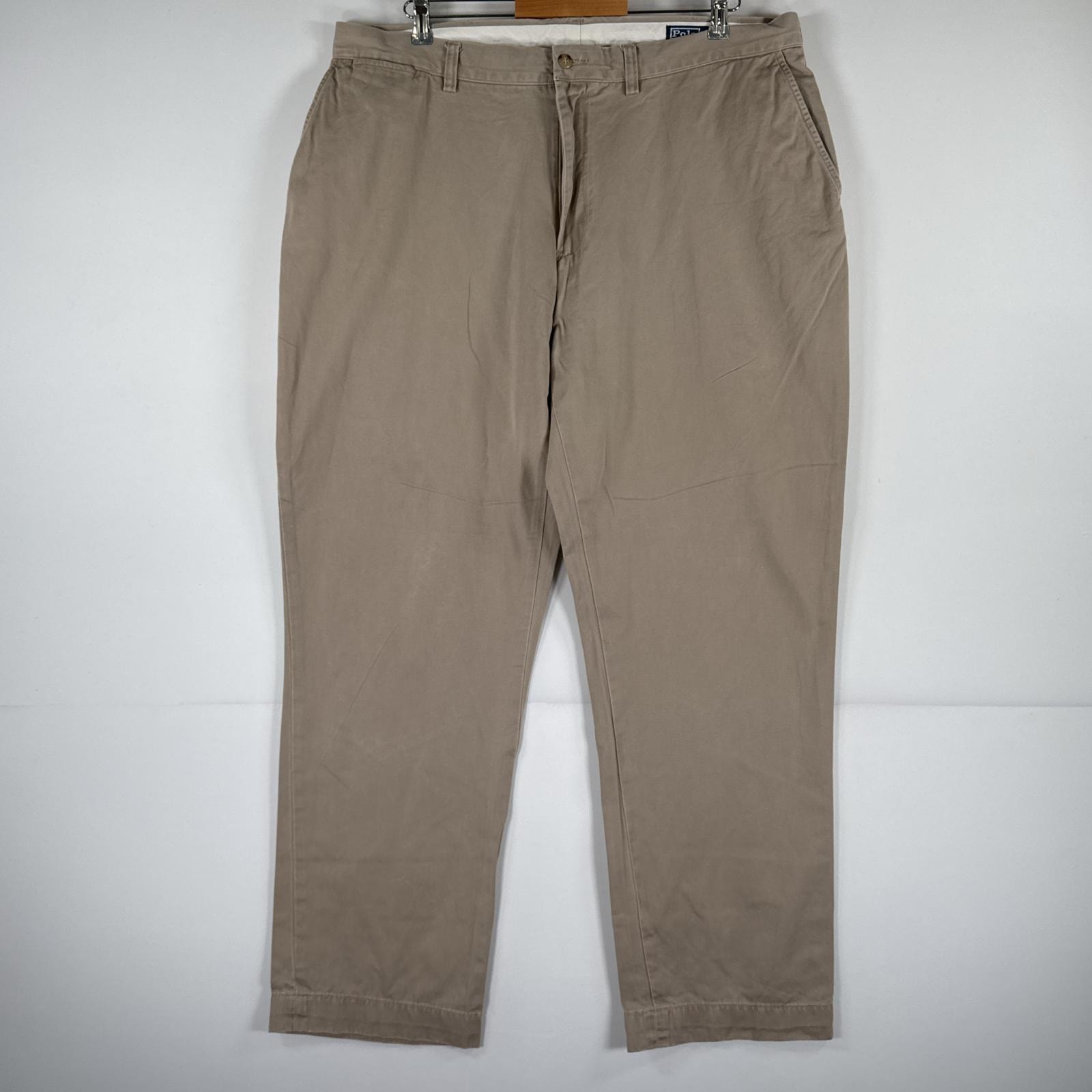 古着 ポロバイラルフローレン Polo by Ralph Lauren チノパンツ ポロチノ ワンポイント スラックス 大きいサイズ w40 L32  ベージュ メンズ