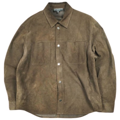 KITH NYC キスニューヨークシティ 25AW Suede Apollo Shirt スエードアポロシャツ 2505006000530 M Derby ラムレザージャケット トップス g26283