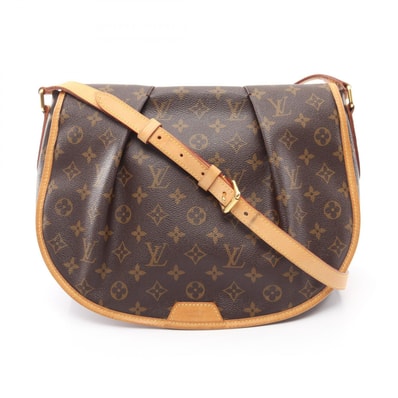 ルイ・ヴィトン LOUIS VUITTON メニルモンタンMM ショルダーバッグ バッグ PVCコーティングキャンバス レザー モノグラム レディース ブラウン系 M40473 【中古】