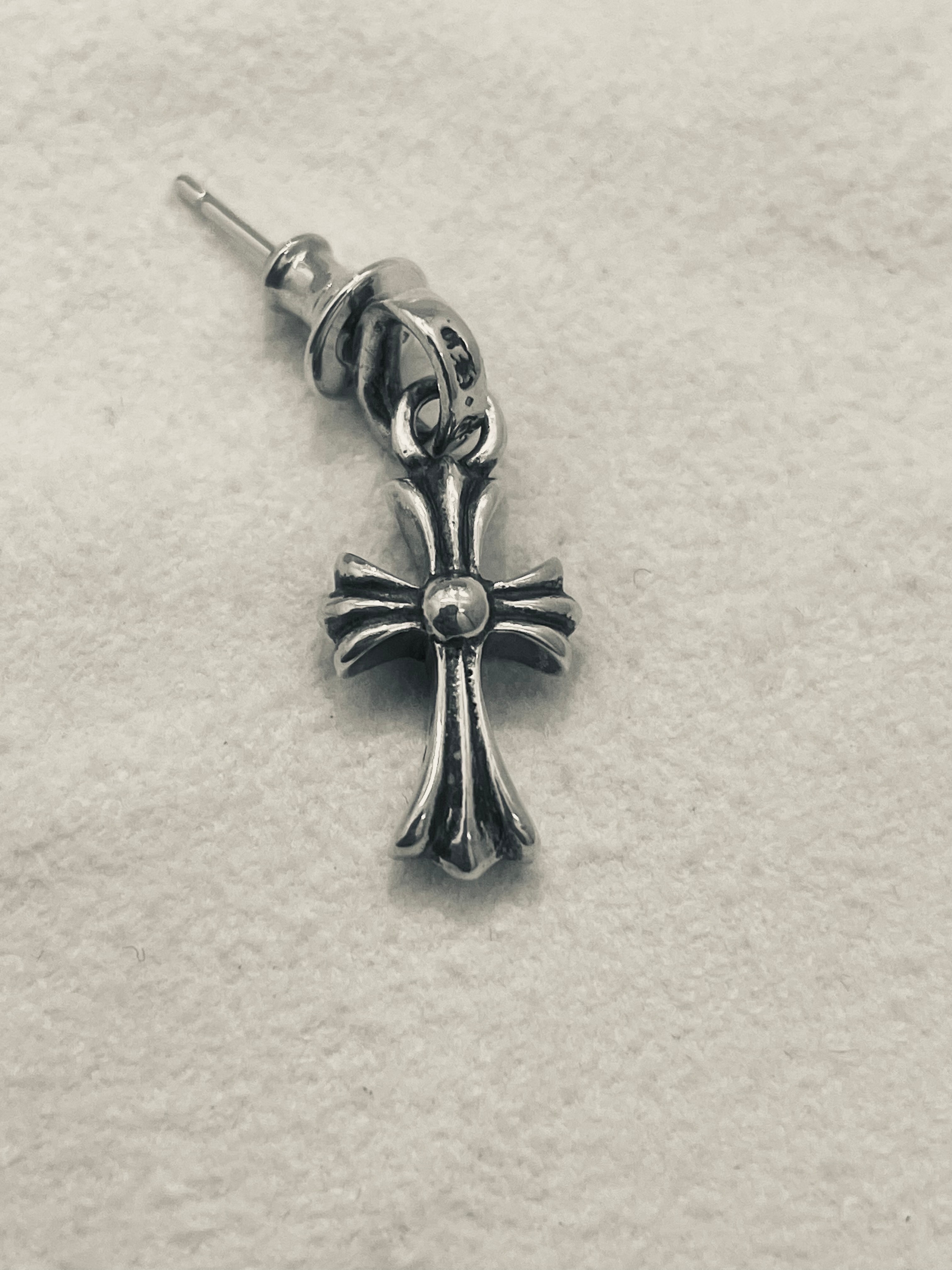Chrome Hearts CH Cross Baby Fat Earrings "Silver"