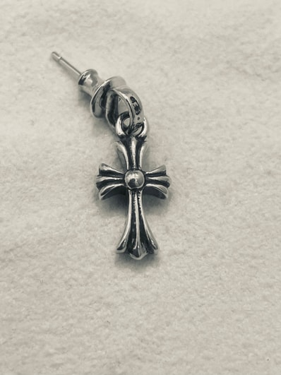 Chrome Hearts CH Cross Baby Fat Earrings "Silver"