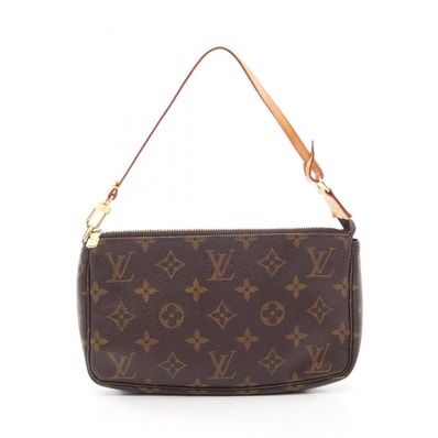 ルイ・ヴィトン LOUIS VUITTON ポシェットアクセソワール モノグラム ハンドバッグ バッグ PVCコーティングキャンバス レザー レディース ブラウン系 M51980 【中古】