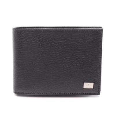 グッチ GUCCI 二つ折り財布 財布 レザー メンズ ブラック系 278623 【中古】
