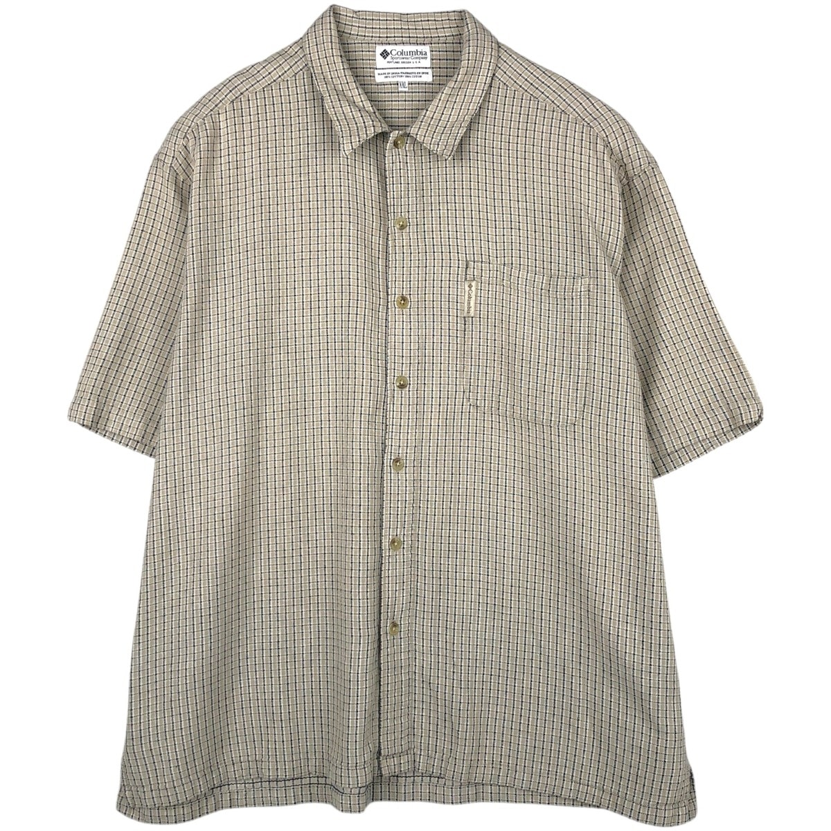 古着 90~00年代 コロンビア Columbia 半袖 コットン チェックシャツ ボックスシャツ メンズXXL相当 ヴィンテージ/eaa623512
