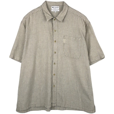 古着 90~00年代 コロンビア Columbia 半袖 コットン チェックシャツ ボックスシャツ メンズXXL相当 ヴィンテージ/eaa623512