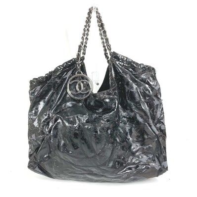 シャネル CHANEL ココカバスPM ココカバス PM ココカバス カバン バッグ 肩掛け チェーン ショルダーバッグ トートバッグ パテントレザー ブラック ブラック