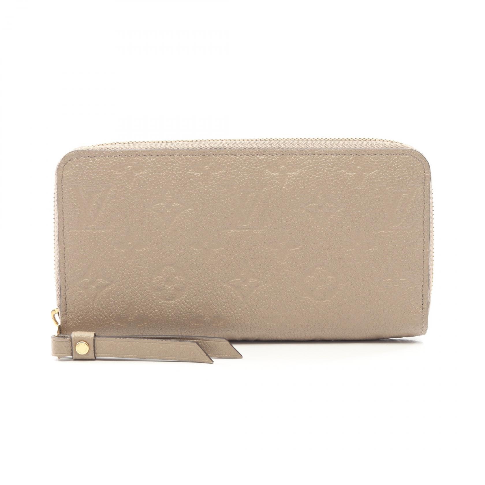 ルイ・ヴィトン LOUIS VUITTON ジッピーウォレット ラウンド長財布 財布 レザー モノグラム・アンプラント トゥルトレール レディース ベージュ系 M69034 【中古】