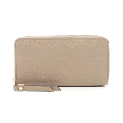 ルイ・ヴィトン LOUIS VUITTON ジッピーウォレット ラウンド長財布 財布 レザー モノグラム・アンプラント トゥルトレール レディース ベージュ系 M69034 【中古】