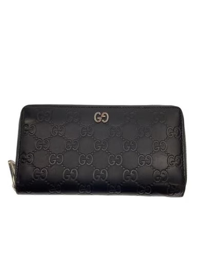 GUCCI Signature Leather Zip Around Wallet "Black"