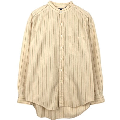 古着 90年代 ギャップ GAP オールドギャップ スタンドカラー 長袖 ストライプシャツ カナダ製 メンズL相当 ヴィンテージ/eaa665994
