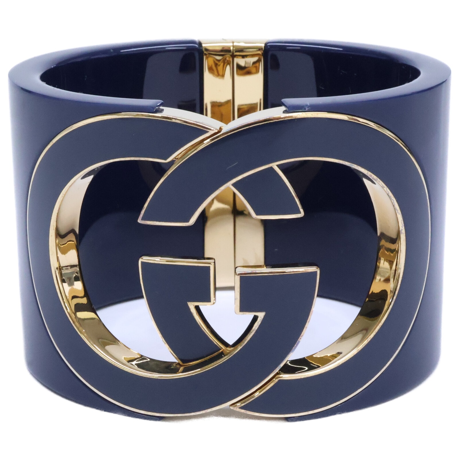 グッチ 【新品同様】GG Interlocking cuff Bracelet グッチ インターロッキング カフ ブレスレット