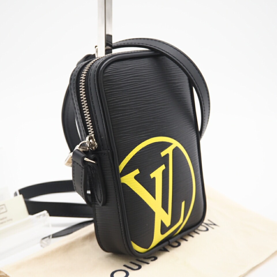 美品 LOUIS VUITTON ルイ・ヴィトン エピ ダヌーブ PM M55120 ショルダーバッグ ブラック イエロー グレインレザー レディース