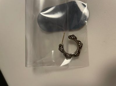 Chrome Hearts Cross Band Hoop Earrings "Silver"