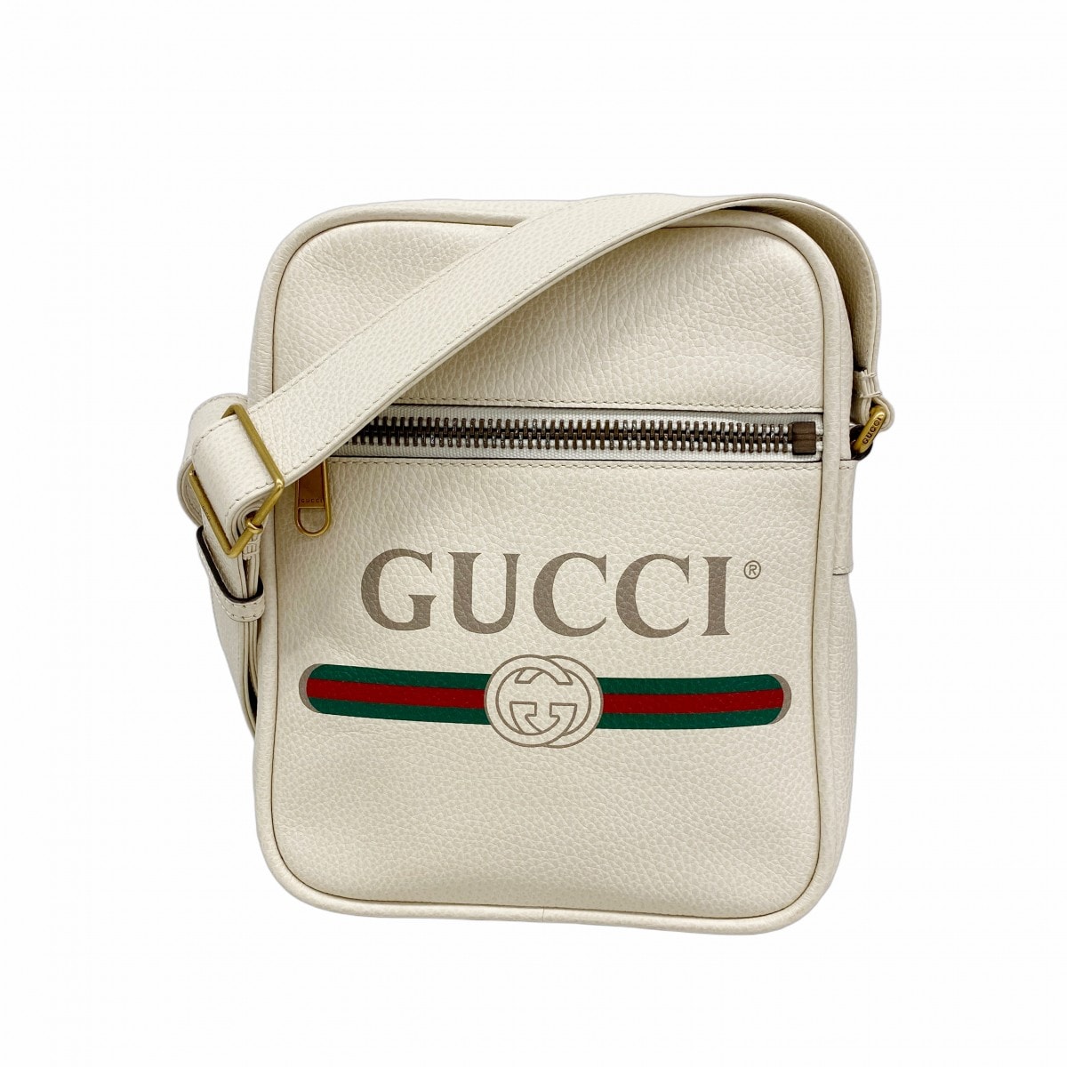 【6ec2999-k】グッチ ショルダーバッグ 523591 レザー アイボリー ゴールド金具【中古】レディース