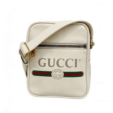 【6ec2999-k】グッチ ショルダーバッグ 523591 レザー アイボリー ゴールド金具【中古】レディース