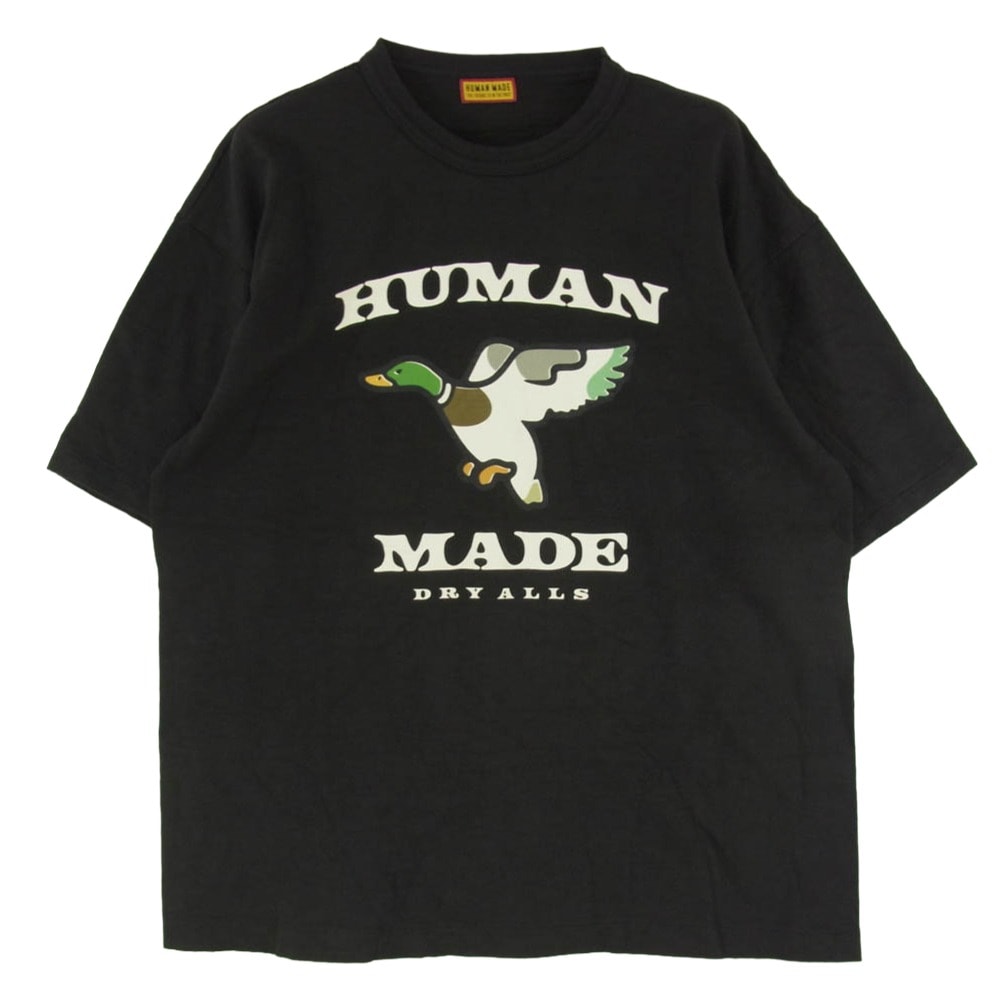 HUMAN MADE ヒューマンメイド 25AW HM30TE009 GRAPHIC T-SHIRT カモ グラフィック ロゴ プリント コットンスラブ生地 半袖 Tシャツ ブラック系 2XL【中古】