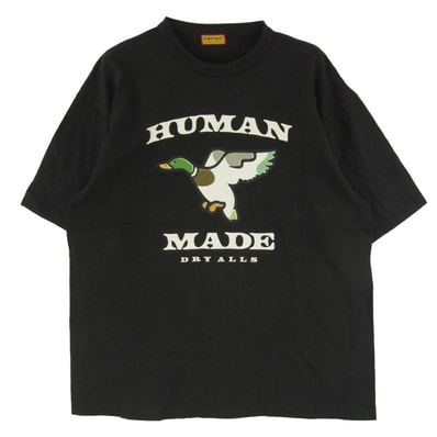 HUMAN MADE ヒューマンメイド 25AW HM30TE009 GRAPHIC T-SHIRT カモ グラフィック ロゴ プリント コットンスラブ生地 半袖 Tシャツ ブラック系 2XL【中古】