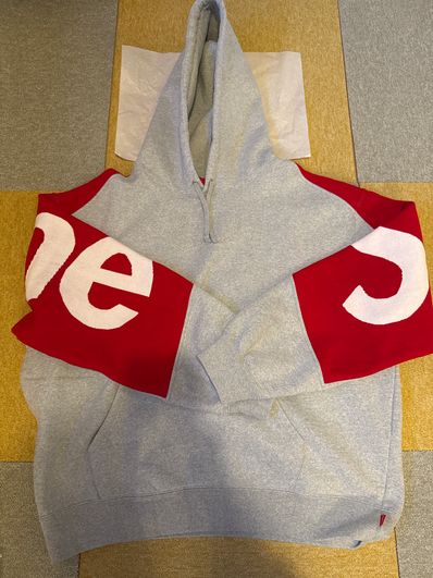 Supreme Big Logo Jacquard Hooded Sweatshirt "Heather Grey"
