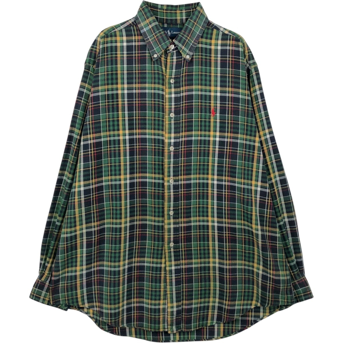 古着 ラルフローレン Ralph Lauren CLASSIC FIT 長袖 ボタンダウン フランネルチェックシャツ メンズL相当/eaa650254