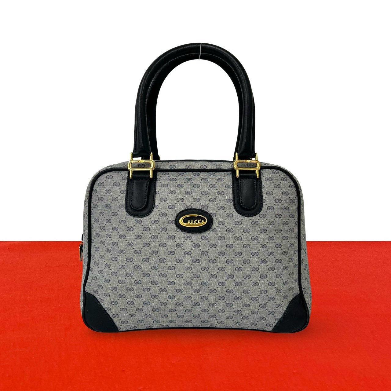 GUCCI グッチ　ハンドバック B (目立った傷や汚れなし)】GUCCI グッチ マイクロGG ロゴ 金具 レザー