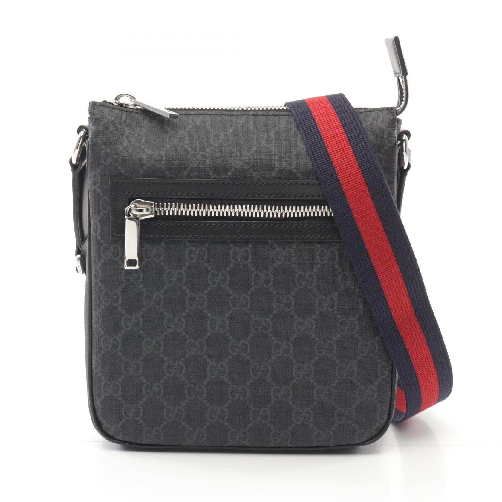 グッチ GUCCI GGスプリーム スモール ショルダーバッグ バッグ PVCコーティングキャンバス レザー メンズ ブラック系 792082FADJA1042 【新品】
