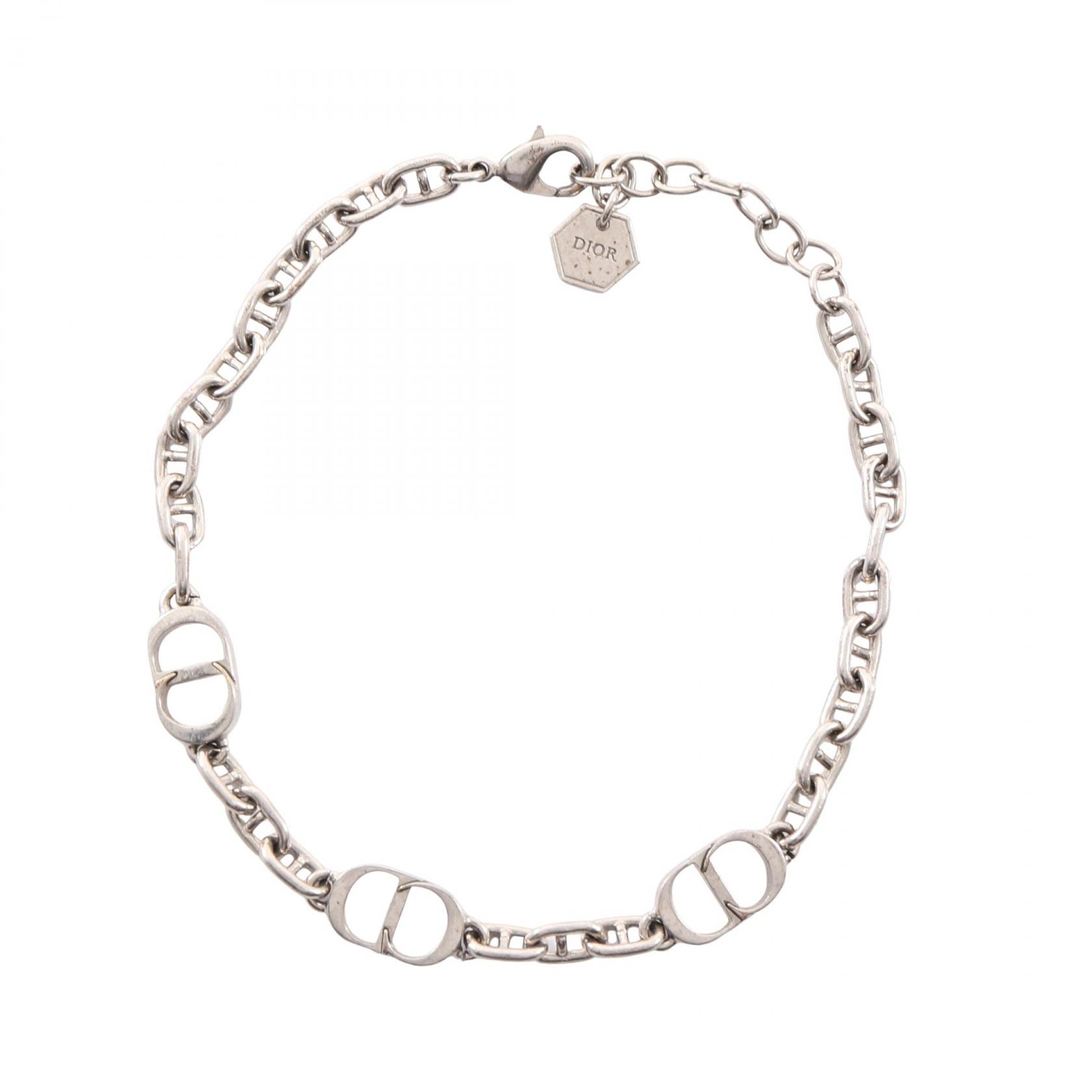 ディオール Dior CDロゴ ブレスレット アクセサリー GP(ゴールドメッキ) レディース シルバー系 【中古】