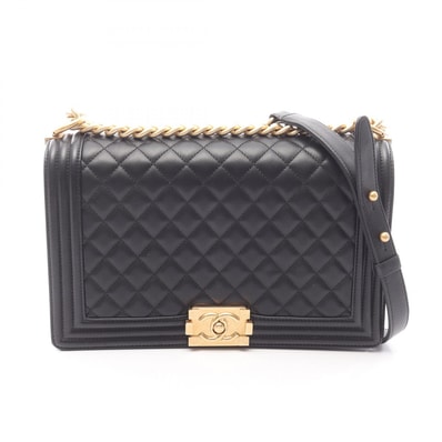 シャネル CHANEL ボーイシャネル ラージ マトラッセ ショルダーバッグ バッグ ラムスキン(羊革) レディース ブラック系 A92193 【中古】