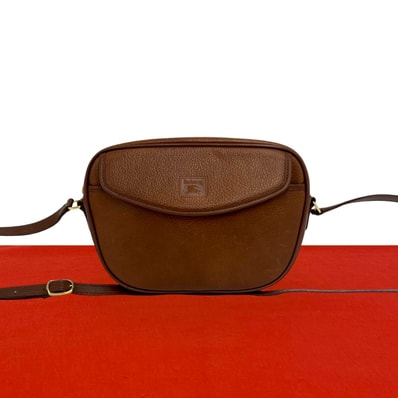 BURBERRY バーバリー シャドーホース ロゴ ノバチェック 柄 レザー ショルダーバッグ ブラウン
34697