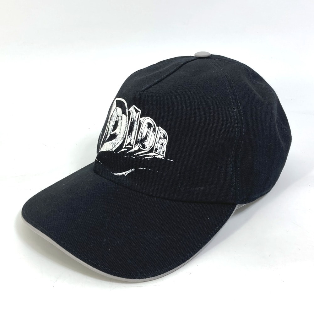 ディオール Dior ロゴ プリント 243C904I4511 帽子 キャップ帽 ベースボール キャップ コットン ブラック