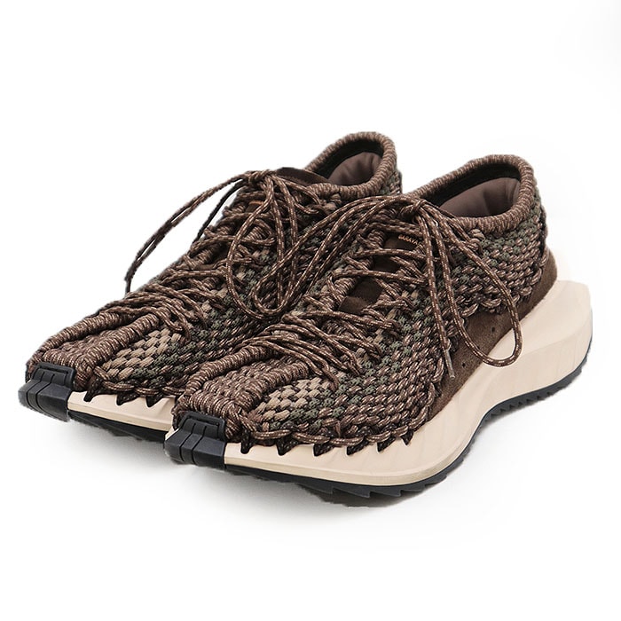 【美品】Valentino Garavani ヴァレンティノ・ガラヴァーニ スニーカー テクニカルニットアッパー スウェード Vロゴ エンボス レザー チャンキーソール 厚底 シューズ 靴 メンズ サイズ S ブラウン 茶 イタリア製