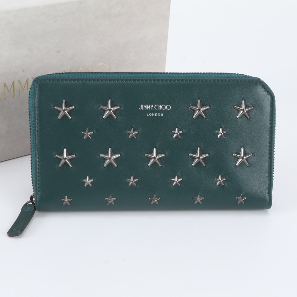 ■極美品 ジミーチュウ スター スタッズ長財布 レザー