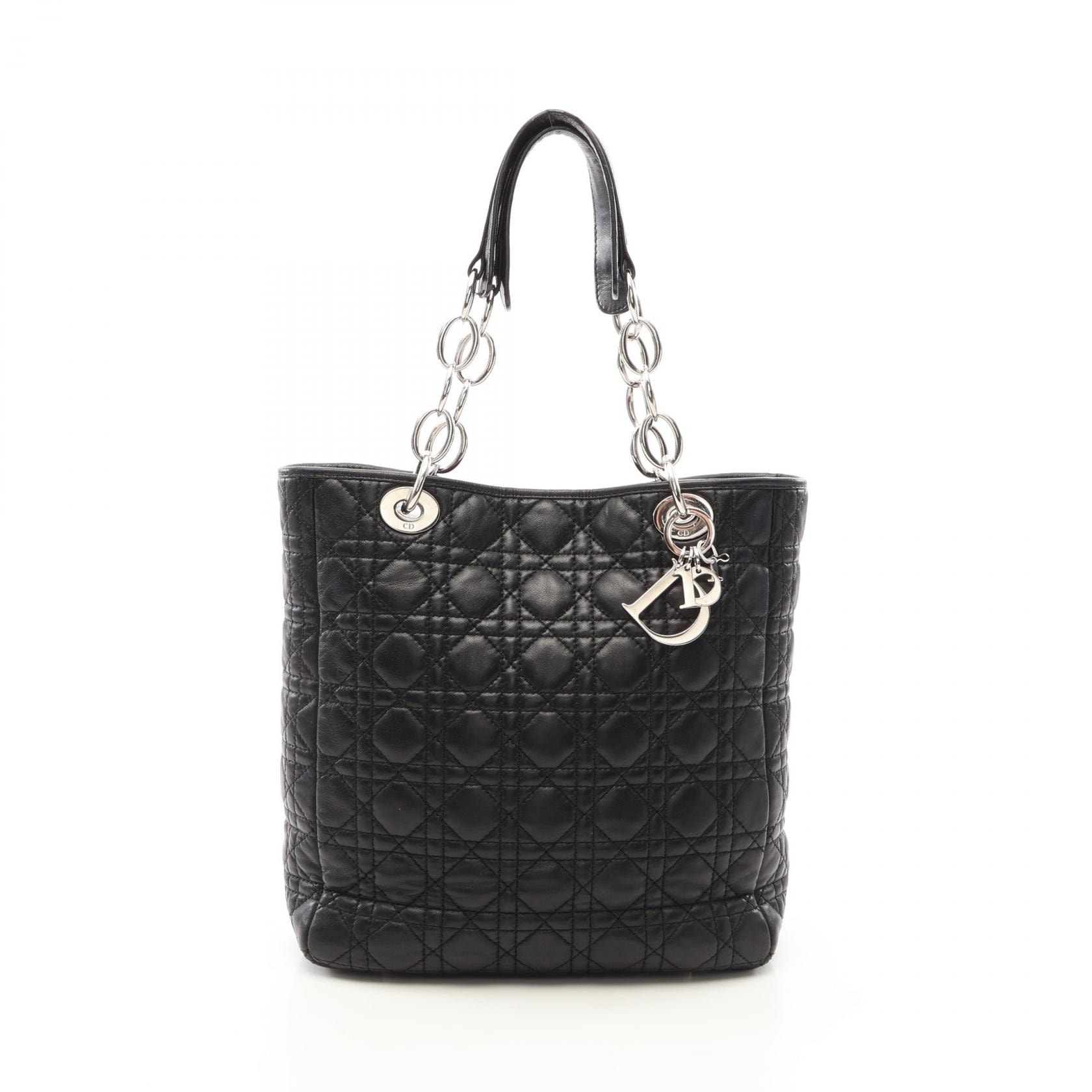 ディオール Dior カナージュ トートバッグ バッグ レザー レディース ブラック系 【中古】
