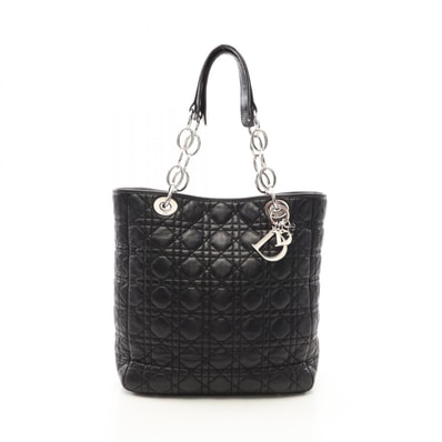 ディオール Dior カナージュ トートバッグ バッグ レザー レディース ブラック系 【中古】