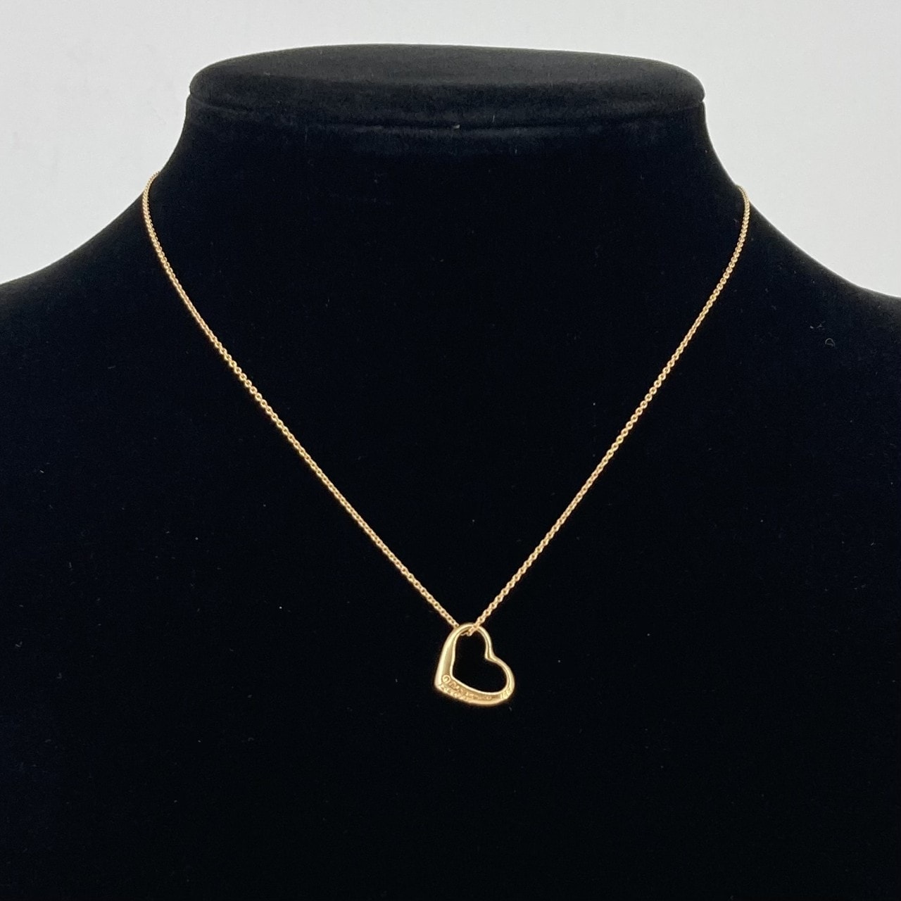 TIFFANY&Co.(ティファニー) エルサペレッティ オープン ハート スモール 18K ネックレス 2.75g ゴールド