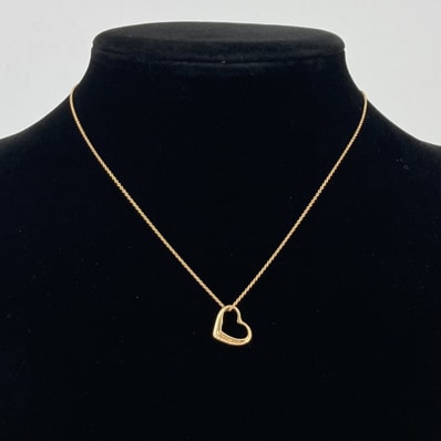 TIFFANY&Co.(ティファニー) エルサペレッティ オープン ハート スモール 18K ネックレス 2.75g ゴールド