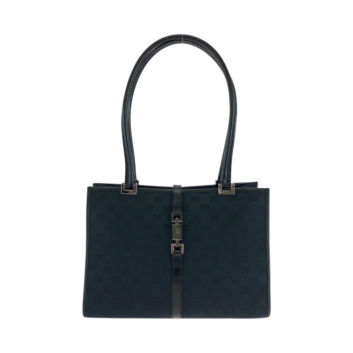 美品 GUCCI グッチ ジャッキー ブラック 黒 ガンメタ金具 GGキャンバス ショルダーバッグ ハンドバッグ 503104 【中古】