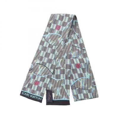 ルイ・ヴィトン LOUIS VUITTON バンドー スカーフ 衣料品 シルク レディース ブルー系 / イエロー系 / ブラック系 【中古】