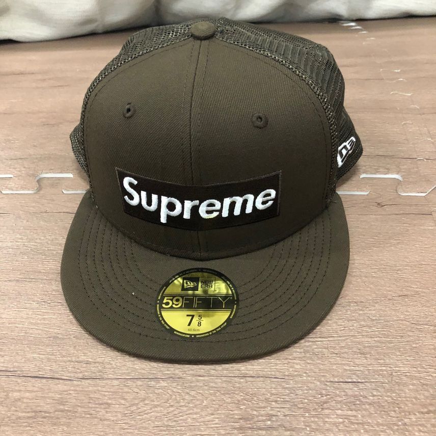 Supreme Box Logo Mesh Back New Era "Brown" (22SS)