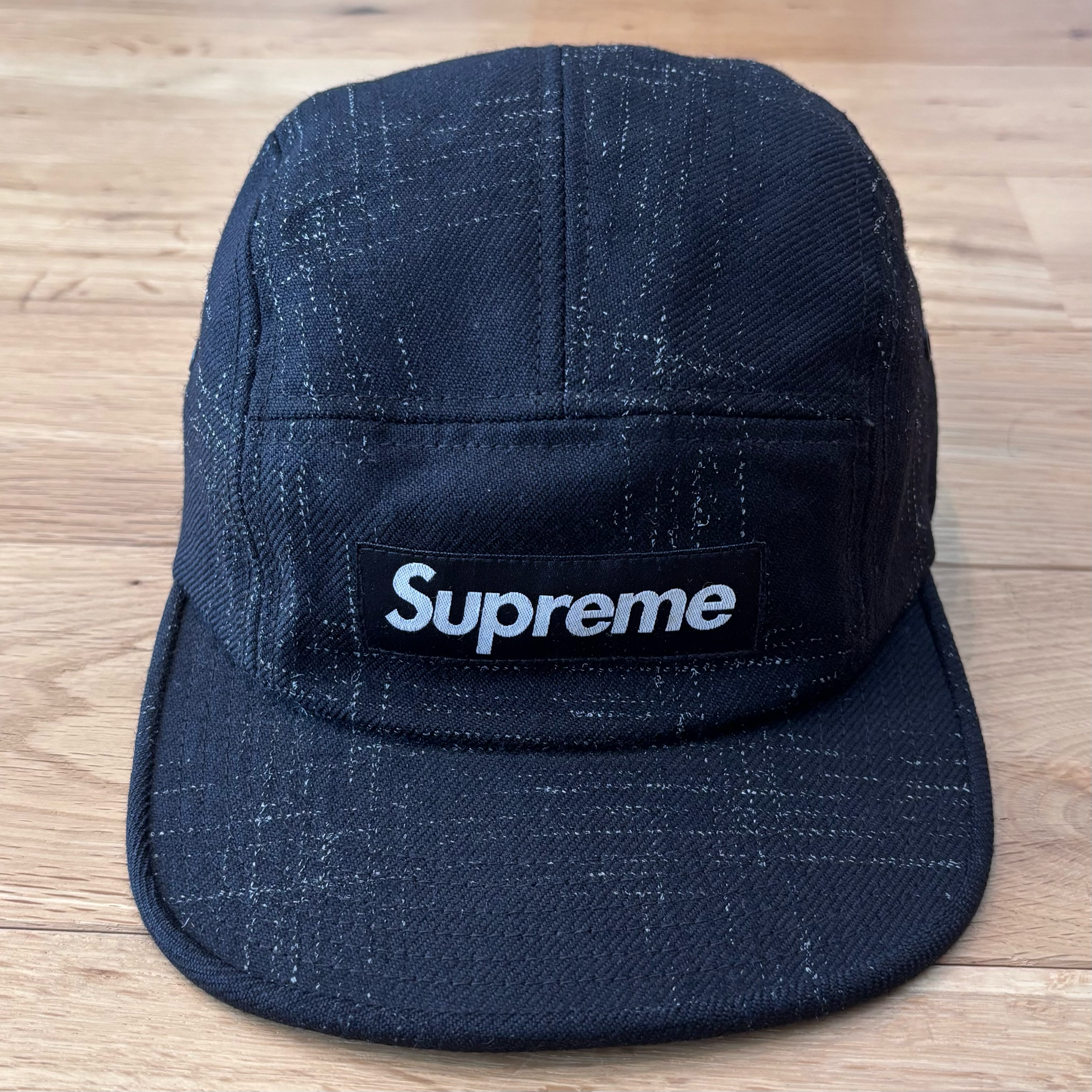 Supreme Broken Tweed Camp Cap 黒 ブラック シュプリーム キャップ