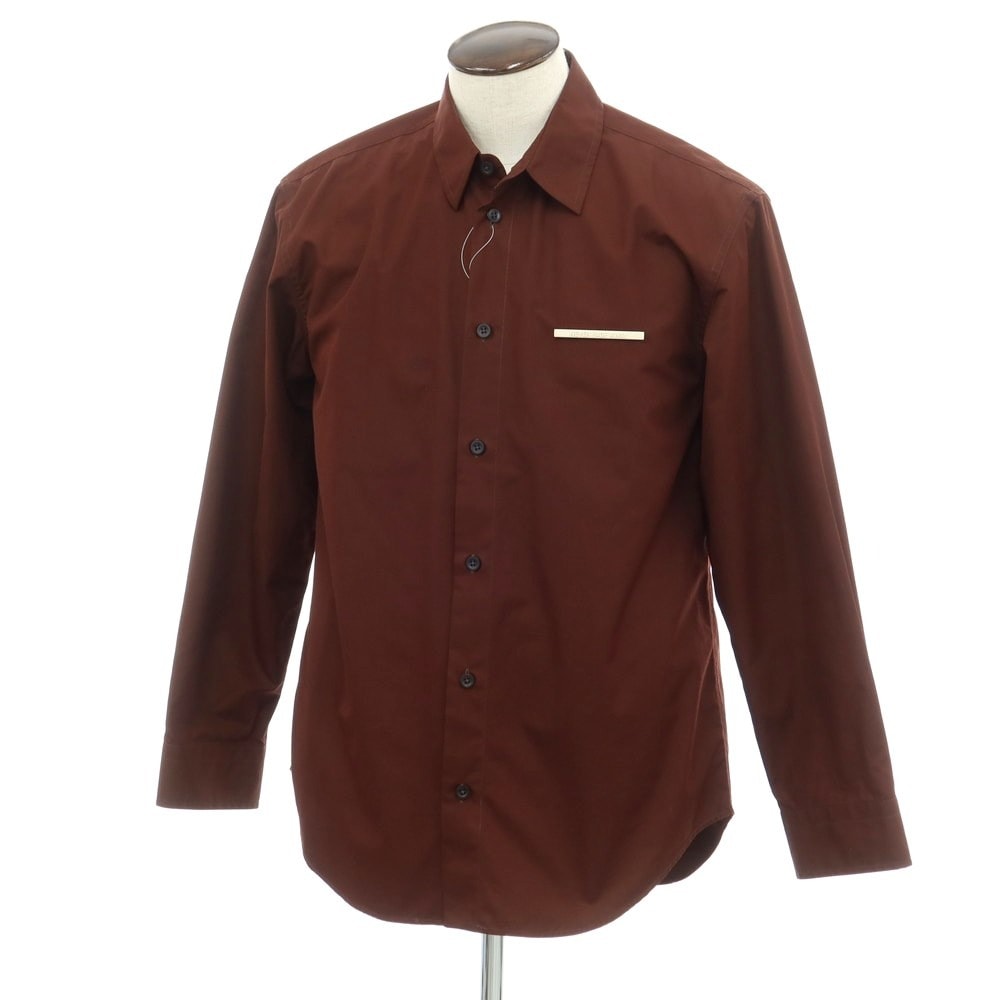 【中古】ジルサンダー JIL SANDER コットン レギュラーカラー カジュアルシャツ マルーン【サイズ44】【メンズ】