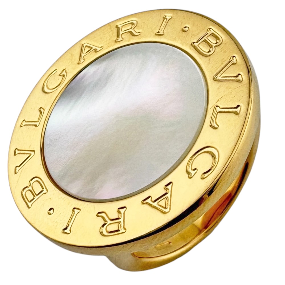 ブルガリ ブルガリブルガリ リング 指輪 12.5号 18金 K18イエローゴールド マザーオブパール レディース BVLGARI 中古
