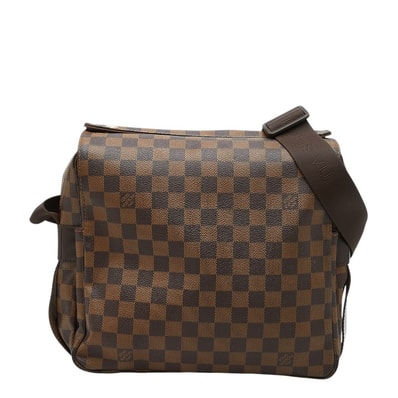 ルイ ヴィトン ダミエ ナヴィグリオ 斜め掛け ショルダーバッグ N45255 ブラウン PVC レザー レディース LOUIS VUITTON 中古